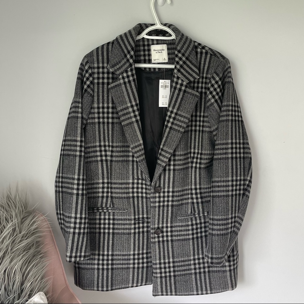 Abercrombie Women’s Wool-Blend Blazer Coat (Grey, Size XL)